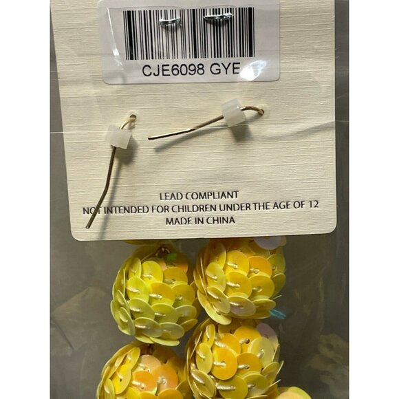 Mia Collection earrings dangle pierced 3" yellow - Picture 4 of 5